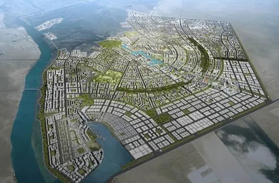 Aerial view of a planned city district in Basra